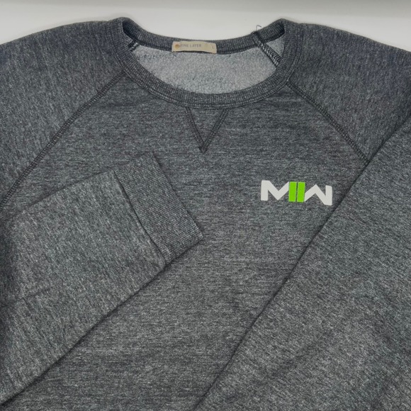 Marine Layer Modern Warfare Mens Crew Neck Sweatshirt Pullover Gray Large - Picture 1 of 5
